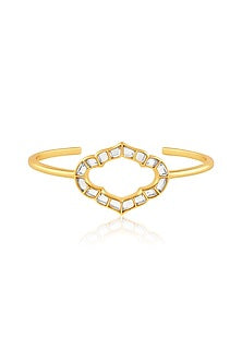 Gold Plated Synthetic Stone Cuff