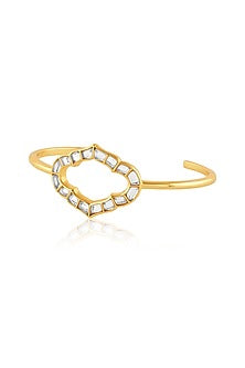 Gold Plated Synthetic Stone Cuff
