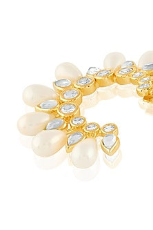 Gold Plated Pearl Hoop Earrings