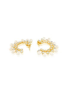 Gold Plated Pearl Hoop Earrings