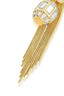 Gold Plated Mirror Tassel Earrings