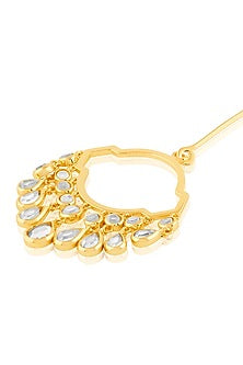 Gold Plated Mirror Chandelier Earrings