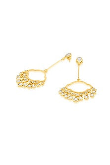Gold Plated Mirror Chandelier Earrings