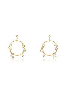 Gold Plated Mirror Front Hoop Earrings