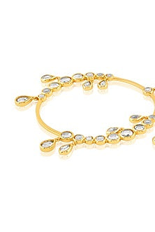 Gold Plated Mirror Front Hoop Earrings