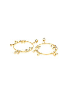 Gold Plated Mirror Front Hoop Earrings