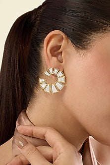 Gold Plated Mirror Stud Earrings