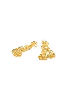 Gold Plated Statement Leaf Earrings