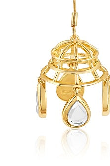 Gold Plated Mirror Dangler Earrings