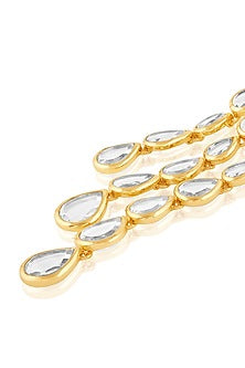 Gold Plated Mirror Drop Dangler Earrings