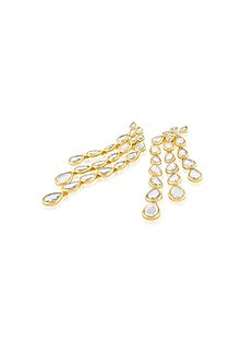 Gold Plated Mirror Drop Dangler Earrings