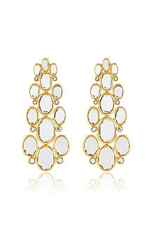 Gold Plated Mirror Long Earrings