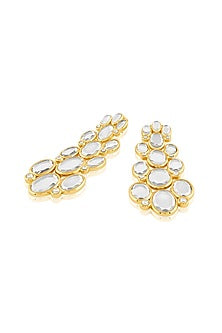 Gold Plated Mirror Long Earrings