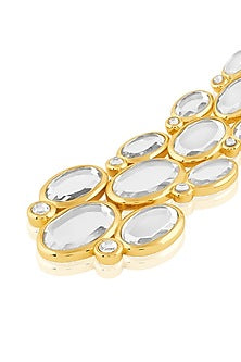 Gold Plated Mirror Long Earrings