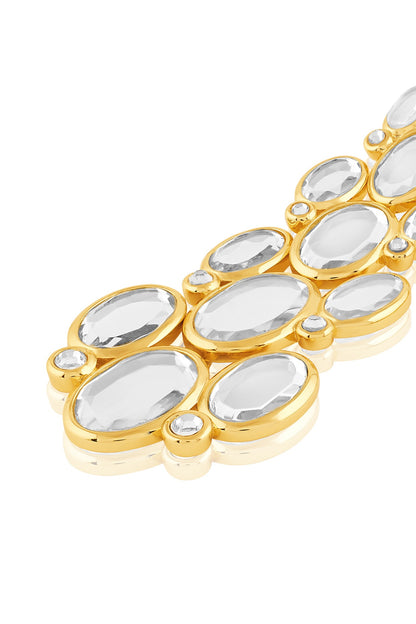 Gold Plated Mirror Long Earrings