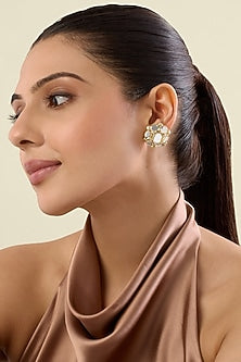 Gold Plated Mirror Stud Earrings
