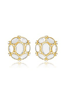 Gold Plated Mirror Stud Earrings