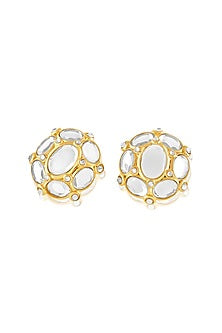 Gold Plated Mirror Stud Earrings