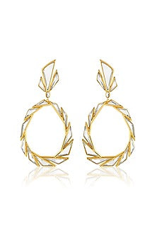 Gold Plated Mirror Statement Libra Earrings