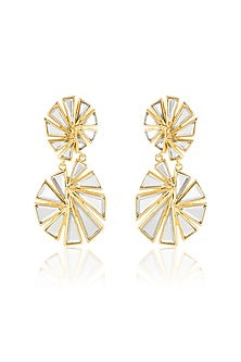 Gold Plated Shattered Mirror Earrings