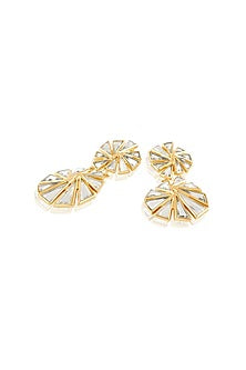 Gold Plated Shattered Mirror Earrings