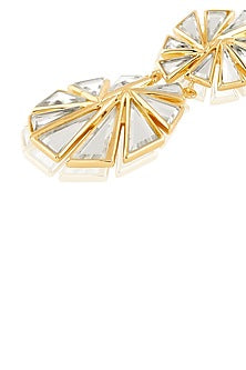 Gold Plated Shattered Mirror Earrings