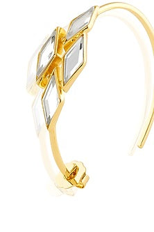 Gold Plated Mirror Rhombus Hoop Earrings
