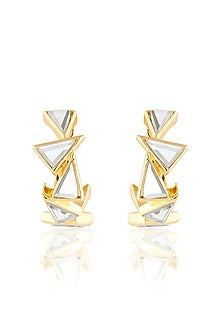 Gold Plated Mirror Huggie Earrings