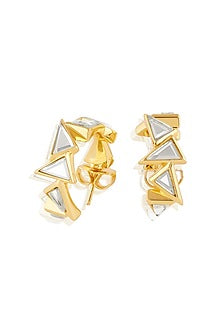 Gold Plated Mirror Huggie Earrings