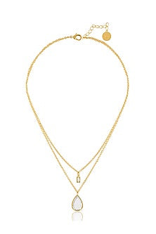 Gold Plated Mirror Drop Layered Pendant Necklace