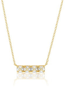 Gold Plated Mirror Pendant Necklace