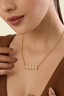 Gold Plated Mirror Pendant Necklace