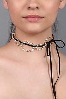 Gold Plated Celeste Oval Choker Necklace