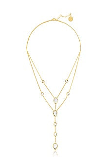 Gold Plated Mirror Y Necklace