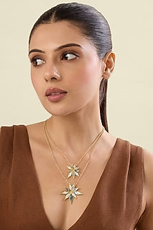 Gold Plated Floral Layered Necklace