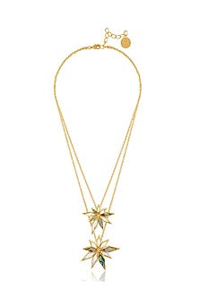 Gold Plated Floral Layered Necklace