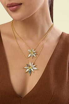 Gold Plated Floral Layered Necklace