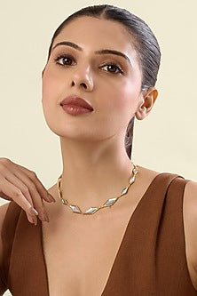 Gold Plated Mirror Choker Necklace