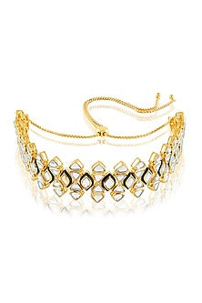 Gold Plated Turquoise Stone Choker Necklace