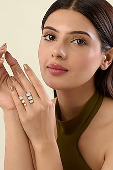 Gold Plated Mirror Front Open Ring