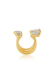 Gold Plated Mirror Front Open Ring