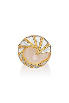 Gold Plated Mirror Swirl Ring
