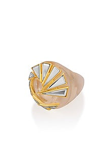 Gold Plated Mirror Swirl Ring
