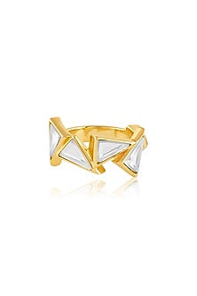 Gold Plated Mirror Triangle Band Ring