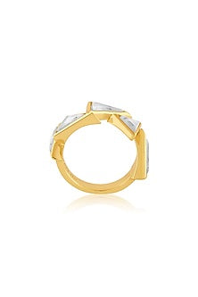 Gold Plated Mirror Triangle Band Ring