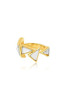 Gold Plated Mirror Triangle Band Ring