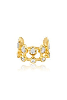 Gold Plated Synthetic Stone Stackable Ring