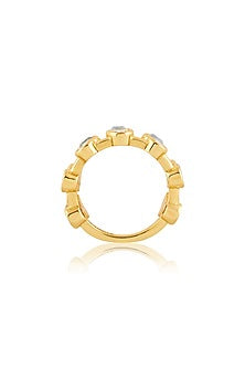 Gold Plated Synthetic Stone Stackable Ring