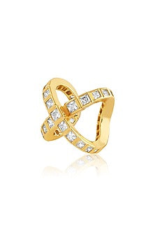 Gold Plated CZ Stone Cross Ring
