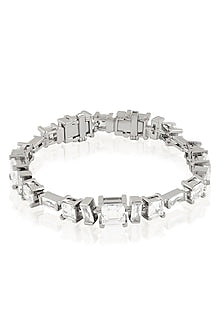 White Rhodium Finish Diamante Bracelet
